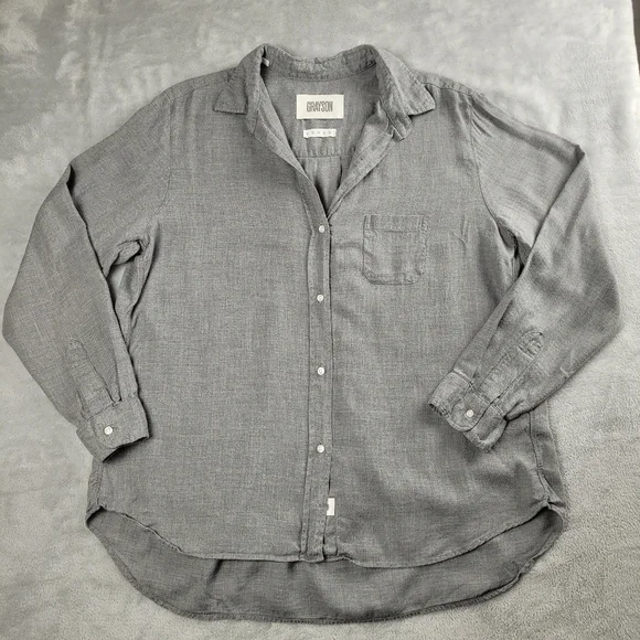 Gray Grayson Women Button Down Shirt - Picture 1 of 12